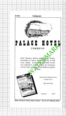 Palace Hotel Torquay Devon Advert - 1964 Cutting