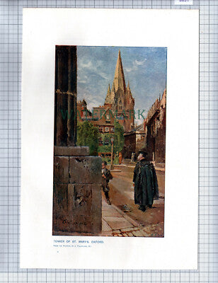 (8631) Tower Of St Mary's Oxford Fullylove - c.1900 Print