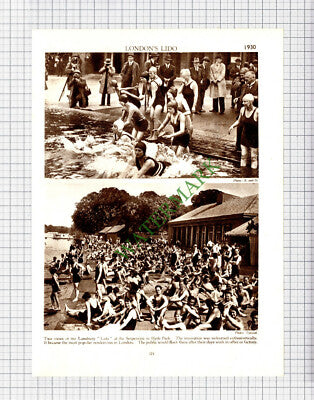 9197) Lansbury Lido Hyde Park / Sir Henry Segrave Lake Windermere - 1930s