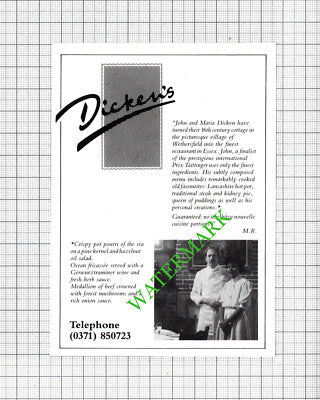 John and Maria Dicken Wethersfield Essex Dicken's Restaurant -1990 Small Cutting