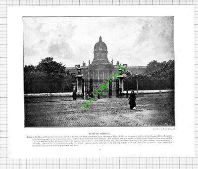 Bethlem Hospital Lambeth London / Highgate Archway - c.1900 Book Print