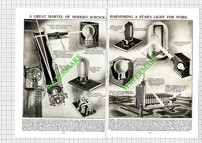 Harvard College Observatory Massachusetts   - c.1930s Two-Part Cutting / Print