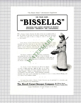 8960) Bissells Bissell Carpet Sweeper ADVERT - c.1906 Print /  Cutting