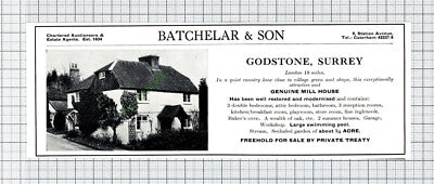 Godstone Surrey Mill House Sale Advert - 1969 Cutting