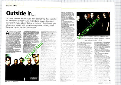 Paradise Lost Band   - 2001 Article