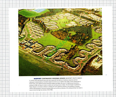 Newport Wales Continuous Housing Estate Aerial View - c.1990s Cutting / Print