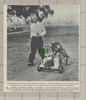 C937) Mr J Walker Portland Oregon Radio Controlled Lawnmower - 1951 Cutting