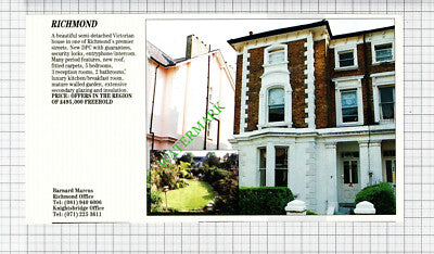 Richmond Surrey / Kimmeridge Dorset House Sale Advert - 1991 Cutting