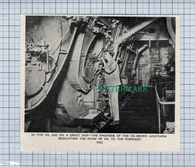 C4230) The Aquitania Ship - Furnace Engineer - c1950s Cutting