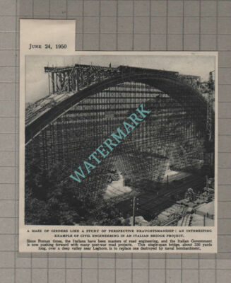 C3477) Italian Bridge Near Leghorn Italy - 1950 Clip