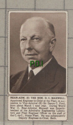 C1076) The Hon D C Maxwell Admiralty Engineering Bath -1949 Clip SMALL!