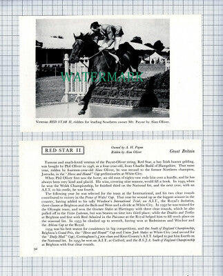 C4579) RED STAR II AH Payne Alan Oliver Horse Jumping - 2 Part Clip c.1955