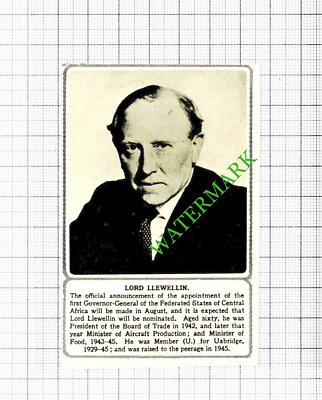 Lord Llewellin  - 1953 Small Cutting