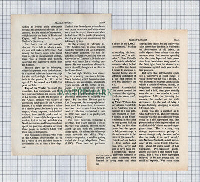 (8623) Ian Shelton Astronomer Canada   - 1993 Article