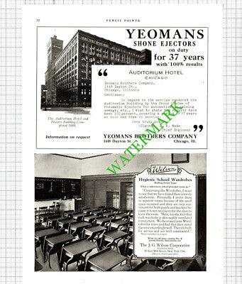 Fulton Company Knoxville / Auditorium Hotel Chicago Yeomans Brothers Advert 1926
