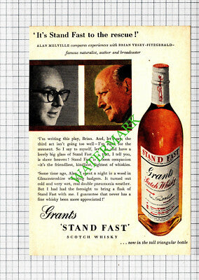 Alan Melville Brian Vesey-Fitzgerald Grants Whisky Small ADVERT - 1957 Cutting