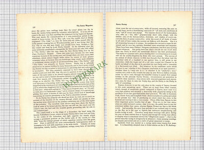 8913) Horse Racing In Surrey Epsom  -1900 Article