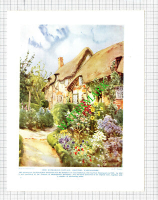 Anne Hathaway Cottage Shottery Shakespeare G F Nicholls  - 1920's Print