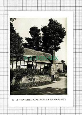 C5693) Thatched Cottage Eardisland - c.1940 SMALL Cutting
