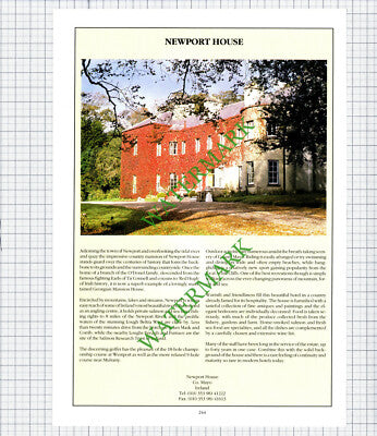Newport House Co Mayo Ireland / Park Hotel Kenmare Kerry Advert  - 1992 Cutting