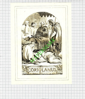 Coriolanus William Shakespeare  -  c.1880 Print / Cutting