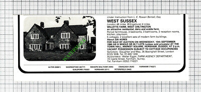 Willetts Farm West Chiltington Rowan Bentall House Sale Advert - 1980 Cutting