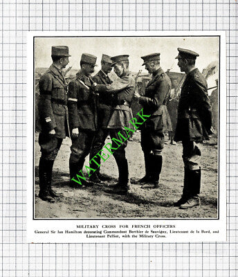 Comm Berthier de Sauvigny Lt Pelliot de la Bord Ian Hamilton WW1 - 1916 Cutting