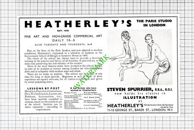 Heatherley's Art Studio London Steven Spurrier Advert - 1936 Cutting
