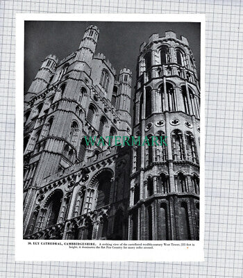 X1958) Trinity College Cambridge / Ely Cathedral  - 1960s Book Print