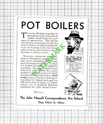 The John Hassall Art School Small Advert - 1934 Cutting