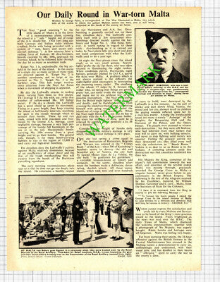 LAC Albert Osborne RAF  Malta World War Two Sir Ralph Leatham WW2 - 1942 Cutting