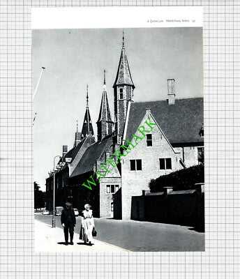 Middelburg Abbey Zeeland Holland / Martini Tower Groningen -1960s Cutting/ Print
