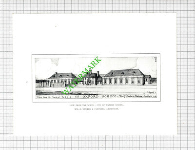 City Of Oxford School William Newton Architect  - 1929 Book Print