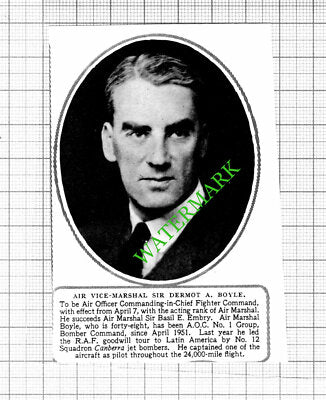 Air Vice Marshal Sir Dermot A Boyle  -  1953 Small Cutting