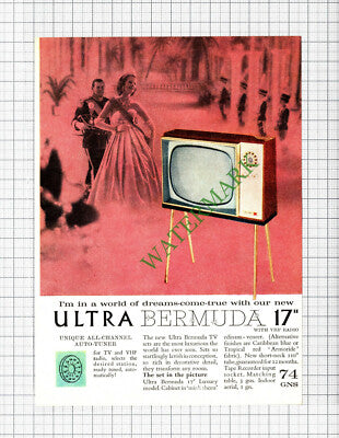 Ultra Bermuda Television TV ADVERT - 1960 Cutting