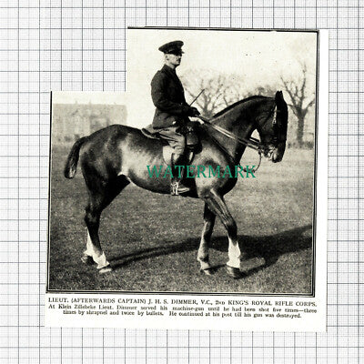 C5680) Lt J H S Dimmer 2nd King's Royal Rifle Corps War Hero WW1 - c.1918