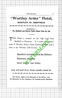 Wortley Arms Hotel Sheffield / Duncan Gilmour & Co Small Advert  - 1912 Cutting