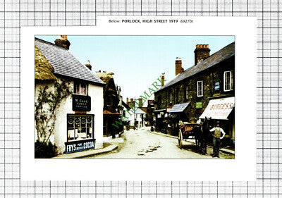 C7937) Porlock High Street M Cape Grocer Burgess - Cutting