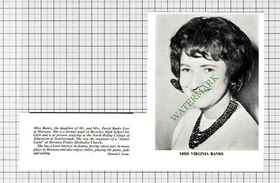 C8157) Miss Virginia Banks David Banks Hornsea - 1967 Cutting