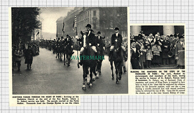 C2629) Huntsmen Parade Blessing Madeleine Church Paris St Hubert - 1950 Clip