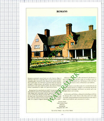 Romans Hotel Silchester Basingstoke Hampshire Michael Riley Advert -1992 Cutting