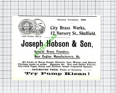 Leo P Barry Dentist Lowfields Sheffield / Joseph Hobson & Son Brass 1910 Cutting