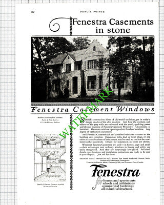 Birmingham Alabama USA Fenestra / Covert Fireplace New York Advert 1926 Cutting