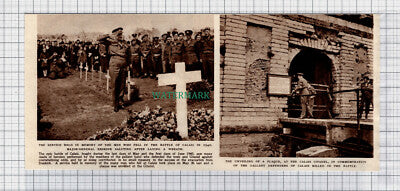 C5149) Battle Of Calais Citadel Memorial Service Maj Gen Erskine - c.1945 Clip