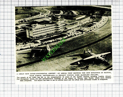 Kloton Airport Switzerland - 1953 Cutting