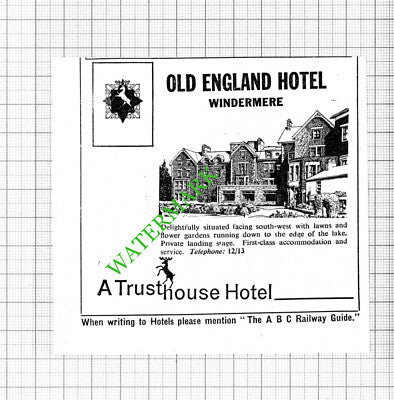 Old England Hotel Windermere Small Advert - 1964 Cutting