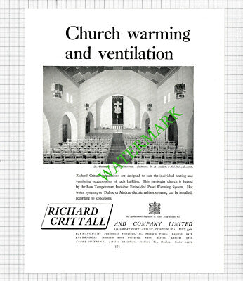 Richard Crittall & Co Ltd St Columbus Church Liverpool - c.1947 Cutting / Print