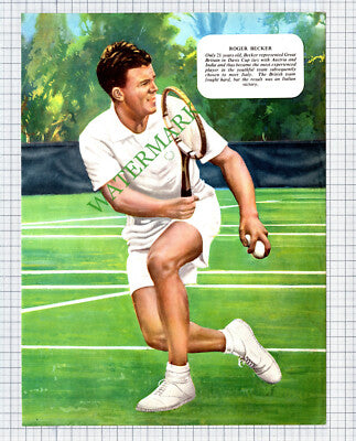 Roger Becker Tennis Player - 1950's Print / Cutting