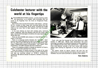 Frank Kingswood Road Colchester Essex Lecturer Amateur Radio - 1983 Cutting