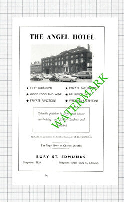 The Angel Hotel Bury St Edmunds Gooding  / Barber Greene Advert - 1964 Cutting